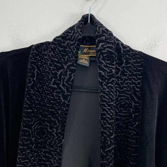 Mirasol Woman Plus 1X Black Velvet Open Cardigan Long Sleeve - Picture 7 of 9